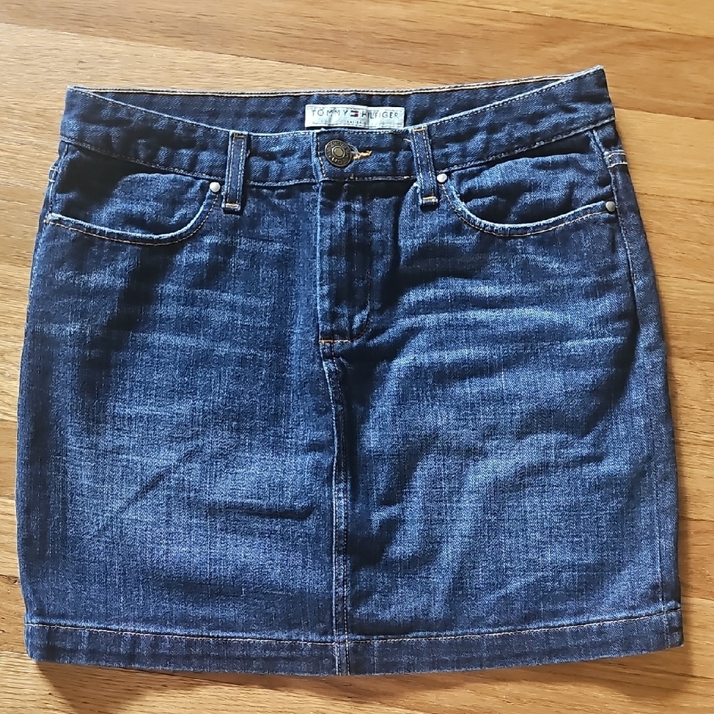 Tommy Hilfiger Short Mini Denim Jean Skirt Women's Size 6 Petite